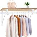 Closet Rod, 16 to 75 Inch Clothes Rods Heavy Duty Adjustable Clothes Rods for Hanging Clothes and Heavy Duty Clothes Rod Bracket Closet Rod Support (White)