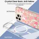 OOK Magnetic for iPhone 16 Pro Case Pink Primrose Floral Design [Compatible with MagSafe] [10FT MIL-Grade Drop Protection] Clear Bumper with Accents for iPhone 16 Pro Phone Case (6.3")