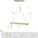 Mkono Macrame Hanging Shelves Boho Wall Decor Set of 2 Rustic Wood Floating Storage Shelf for Bedroom Bathroom Living Room Nursery Dorm Room, Display Shelving for Hanging Plants Photos