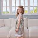 Little Bitty Toddler Girl Dress Cotton Lace Ruffle Sleeve A-line Sleeveless Kids Casual Holiday Party Boho Dresses 3-8 Years (Yellow)