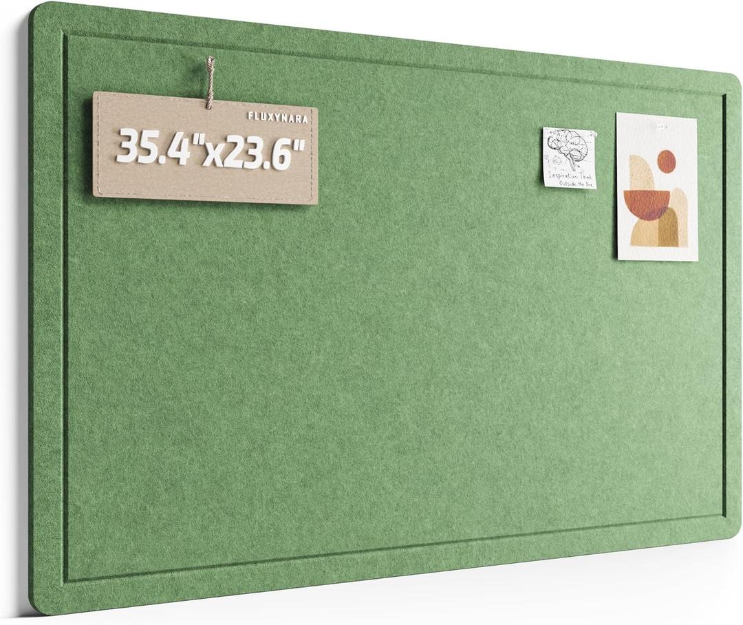 Fluxynara Felt Bulletin Board, 35.4"x23.6", Christmas Tree Green