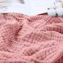 Yoofoss Muslin Blanket 100% Organic Cotton Large Twin Size 60" x 80" for Bed Couch Summer Gauze Blanket for Adults Lightweight and Breathable Bean Paste