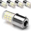 12 Volt BA15S Led Bulbs,1156 1141 P21W 6000k Daylight White,DC Bayonet Single Contact Base,AC10-24V DC10-30volt Low Voltage BA15S Bulb for Landscape RV Camper Interior Marine Boat Trailer Lights,5Pack