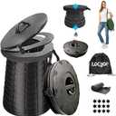 XXL Portable Toilet for Camping,19.7" H Adjustable Folding Toilet with Lid,Carry Bag,Capacity 880lbs,Retractable Portable Potty for Camping,Hiking,Travel,Car,Boat,Tent