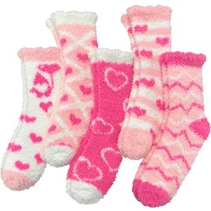 TEHOOK Warm & Cozy Gifts for Women, Fluffy Fuzzy Plush Sleeping Slipper Socks - Soft Warm Fabric (Pink)