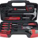 Hantinstom 39-Piece Household Tools Kit Essential Home Repair Set with Plastic Toolbox Ideal for College Students, Home Use & More