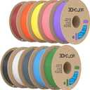 3DHoJor Basic PLA 3D Printer Filament Bundle,10KG PLA Filament 1.75mm, 3D Filament 1KG Spool, 10 Pack,Black+White+Fire Engine Red+Green+Light Blue+Orange+Grape Purple+Yellow+Light Grey+Barbie Pink