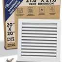 [20 x 20 Duct Hole] Vent Cover. Aluminum Exterior Return Grille HVAC Sidewall - Outside Air Louver Waterproof & Rain Block. Return Grille Outdoor. The Aluminum Never Rust. White [21.6 x 21.6"Face]