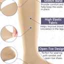 +MD 2 Pairs 20-30 mmHg Compression Socks for Women & Men, Knee High Open Toe Stockings, Graduated Support & Comfort Hose, Large
