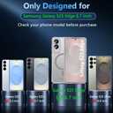 OWKEY for Samsung Galaxy S25 Edge Case 6.7'', Magnetic S25 Edge Case for Magsafe with Tempered Glass Screen, [Shockproof Military] Translucent Back Slim Bumper Cover Phone Case Galaxy s25 Edge, Gray