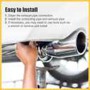 4 Pcs OD 3.5 Inch 45 Degree SS304 Stainless Steel Bend Tube Exhaust Elbow Pipe for Car Modified Exhaust System 3.5" Piping Silver Tone Auto Replacement Parts