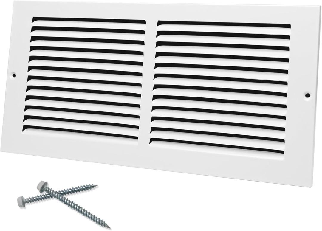 14"W x 6"H [Duct Opening Size] Steel Return Air Grille, Air Return Vent Cover for Ceiling and Sidewall - HVAC Air Vent Covers - [Outer Dimensions: 15.75"W x 7.75"H]