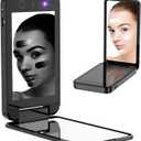 Vanmirr Compact UV Mirror with UV Camera for Sunscreen Test, 4 Inch Rechargable Travel Mirror Handheld Double-Sided Pocket Mirror for Skin Protection