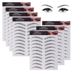Molain 4D Hair-Like Eyebrow Tattoos Stickers 7 Sheets Waterproof Long-lasting Brow Tattoo Eyebrow Colors Transfers Arch Style Sticker Peel Off for Eyebrow Grooming Shaping Black