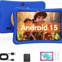 DigiLand 10.1" Kids Tablet, 6GB RAM 32GB ROM, Android 15 GO, with Kid-Proof Silicone Case, Parental Control, 6000mAh Battery, 5MP Camera, WiFi, Bluetooth 5.0, HD IPS Display -Blue