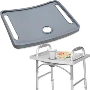 Universal Walker Tray - Folding Lap Board for Rollators & Walkers(16"-19" Width), Non-Slip Surface with Cup Holder, Easy Clip-On Design for Elderly & Disabled