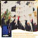 CroBlissful 1 Pcs 17"x23" Graduation Shadow Box Frame Large Wood Display Case with Stick Pins Hanging Hardware Graduation Gown Display Memory Shadow Box for Cap Gown Diploma Stole Cords (Blue)