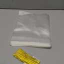 PigPotParty Cellophane Bags 8"x11", 100 Pack Clear Gift Bags, Bottom Gusset for Stand-Up Display, Plastic Cellophane Gift Wrap, Ideal for Mugs, Goodies, Treats, Party Favors, Includes Gold Ties