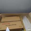 Small Makeup Vanity Desk with Lights - White Girls Vanity Set with Mirror and Chair, Make Up Dresser Table with Drawers and Power Outlet for Bedroom Small Space, Gold