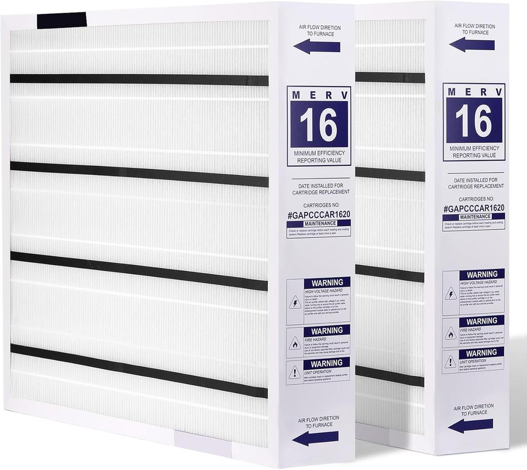 2 Pack GAPCCCAR1620 Replacement Filter, Compatible with Bryant GAPBBCAR1620, Carrier GAPCCCAR1620 GAPAAXCC1620 (16"x20"x3.5")