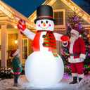 8 FT Christmas Inflatables Yard Decorations Snowman Outdoor, Giant Christmas Blow Ups Outdoor Decor Waterproof with Built-in Bright LED Lights for Yard Garden Patio Lawn