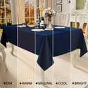 Smiry Rectangle Table Cloth Linen Textured, Waterproof Spillproof Anti-Wrinkle Burlap Tablecloth, Washable Decorative Fabric Table Cover for Dining, Party, Banquet, 54 x 78 Inch, Navy