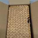 Wicker Storage Basket with Lid, Natural Seagrass Storage Baskets for Organizing, Rectangular Woven Basket for Storage, Decorative Boxes Bins with Lids Home Organizer Decor (9.05" x 5.11" x 3.34")