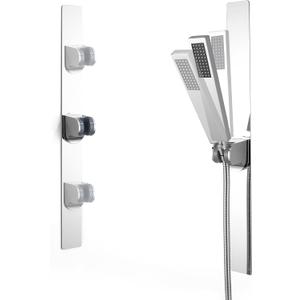 SKOWLL Magnetic Handheld Shower Head Holder No Drill, Wall Mount Adjustable Shower Head Holder, 22 Inch Sliding Bar Adjustable Height and Angle for Kids, Elderly and Pets, Polished Chrome