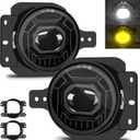 4 Inch Round LED Fog Lights for 2018-2025 Jeep Wrangler JL JLU & Jeep Gladiator JT, 60W White Amber Fog Lamps with 2 Pair Mounting Brackets, Front Bumper Off-road Fog Light for Jeep Accessories