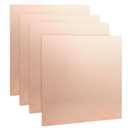 4Pcs Pure Copper Sheet 6 x 6 Inch 24 Gauge/0.5mm Metal Copper Plate Film Attached Copper Plates for Crafts, Jewelry, Repair, Electrical, Industry