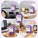 Funny Crochet Cat, Positive Emotional Support Cat Crochet Animals, Cheer Up Inspirational Birthday Gifts for Coworker Men Women Friends Employee, Office Accessories Desk Decor, Purple