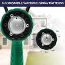 Garden Hose Nozzle, 6 Spray Patterns Heavy Duty Metal Water Nozzle with High Pressure for Watering, Cleaning, Washing (Green)