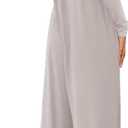STOLKISS Women Casual Jumpsuits One Piece Loose Stretchy Long Sleeve Jumpsuit Wide Leg Long Pants Rompers with Pockets