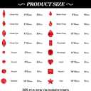 Sew on Rhinestones 205 PCS Glass Mixed Shapes Sew on Crystal Gems Flatback with Silver Claw for Jewelry Crafts Clothes Shoes Costume (Red Rhinestones)