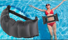 Lewtemi 1 Pcs Inflatable Swim Belt Pool Flotation Portable Waist Floatation Aid for Adults Adjustable Floating Swimming Training Aid Waist Belt with Buckle and Rope for Beginner(Black)