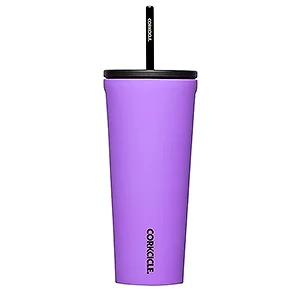 Corkcicle Cold Cup Insulated Tumbler with Straw - Keeps Drinks Cold for 12 Hours - Triple-Insulated Stainless Steel - Leak-Resistant Lid - Summer Drinkware Gift - 24 oz