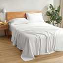 SLEEP ZONE Queen Sheets White - Super Soft Sheets for Queen Size Bed, 4 Pieces Hotel Luxury Sheet Set, Easy Care Microfiber Bed Sheet Set