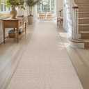 Color&Geometry Door Mat 2'4"x8' Runner Rug with Rubber Backing, Non Slip Washable Hallway Rug, Carpet Runners for Hallway Living Room Bedroom, Heather Khaki (Rolled-up NO Creases)