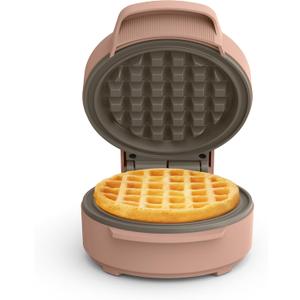 bella Snack-n-Store Mini Waffle Maker, EverGood Ceramic Nonstick Coating, Cord Wrap, Ready Indicator Light & Cool Touch Handles, Stackable Design & Customizable Plates, 400 Watt, Blossom