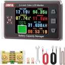 Amazon.com: BINTA 500A Battery Monitor Shunt 8-100V 2.4 Inch Color Screen for Lifepo4 Lithium Sealed Gel Flooded Batteries, Backlight Waterproof Battery Monitor with Sliding Cover for Car RV Golf Cart Solar Panel : Automotive