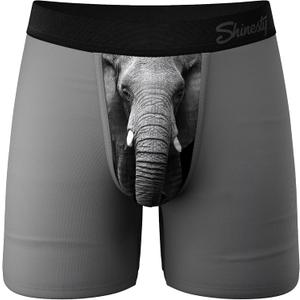 Shinesty Hammock Support Mens Boxer Briefs | Underwear Flyless | Anti-Chafing, Moisture Wicking (Elephant) XL