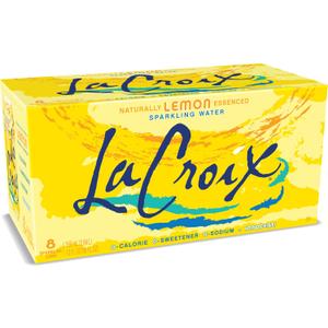 LaCroix Sparkling Water, Lemon 8pk, 12 Fl Oz (pack of 8)052126 and Zero Sugar 7-Up Soda, 12 Oz., Pack of 12, BB 05/21/26