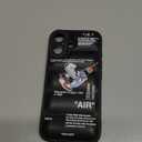 Ins Off Sports Shoes Brand Puffer Phone Case Compatible with iPhone 16 Case 6.3", Funny Sneakers White Label Graphics Aesthetic Soft Silicone Shockproof Full Body Drop Protection Case (Black)