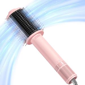 TYMO 4.0 Hair Blow Dryer Brush - Lightweight 3X Faster Drying 5-in-1 Ionic Blowout Hair Dryer Brush Adds Shine, Volume & Fullness for Smooth, Anti-Frizz Straight, Curl & Blowout Styles, Pink