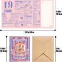 4 x qiqee 2025 19th Birthday Greeting Card, Jumbo Purple 19 Years Old Birthday Gift Card,Memory Back In 2006Envelope