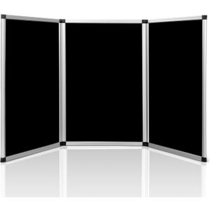 Sherr 3 Panel Trade Show Presentation Board, 72 x 35.3 inches Tri Fold Display Board, Black Single Sided Tabletop Display, Folding Panel for Trade Show Table Top