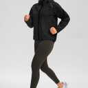 Bikewa Women's Cycling Rain Jackets Waterproof Windbreaker Lightweight Running Windproof Reflective Jacket Packable Hooded (Black, XXL)