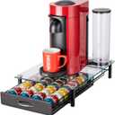 FlagShip for Nespresso Pod Holder Drawer Coffee Pod Organizer for Nespresso Capsule Holder Crystal Tempered Glass Storage Tray (40 Vertuo Pods Capacity)