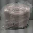 GREENSTELL Small Vanity Stool Chair with Storage and Folding Back, 13.4" x 15" x 30" Square Faux Fur Soft Ottoman, 4 Metal Legs with Anti-Slip Feet, Furry Padded Seat for Makeup, Bedroom, Pink