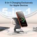 5-in-1 Wireless Charger for MagSafe, AC ISLAND Portable Travel Charging Station, 35W Max Qi2 Fast Foldable Magnetic Stand, Evolved for iPhone 17-12 Series, Apple Watch, AirPods (with 35W Adapter)